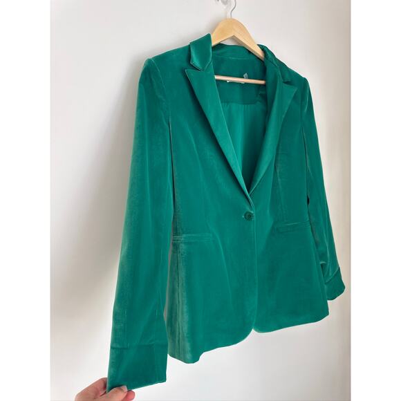 Alice + Olivia Breann Fitted Blazer in Emerald Green Size 14 - Picture 6 of 10